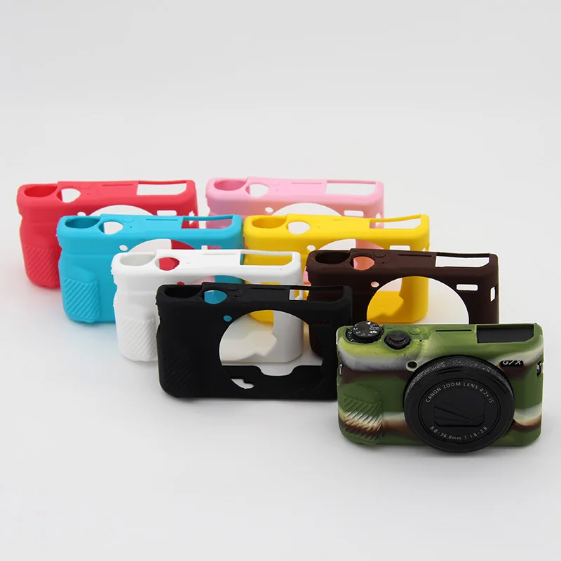 Rubber Silicon Armor Case Skin Cover DSLR Camera Protective Soft Bag for Canon PowerShot G7X Mark II III G7XII G7XIII G7X2 G7X3