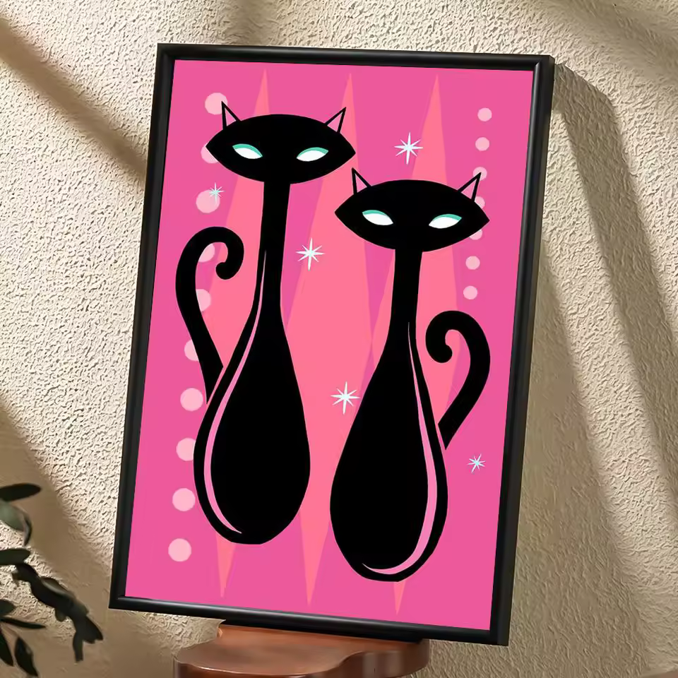 중세기 검은 고양이 포스터