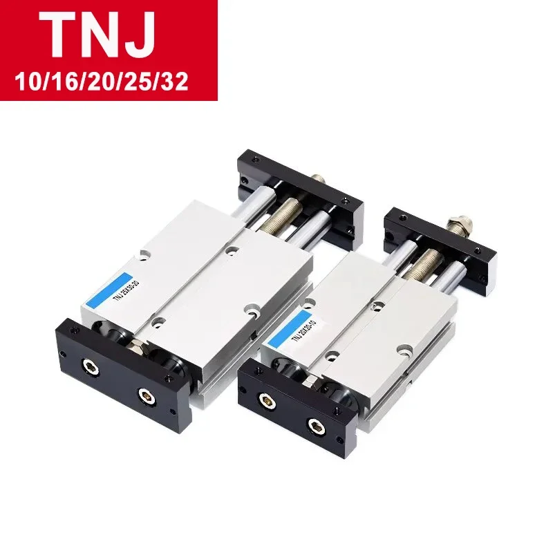 TNJ Adjustable Stroke Cylinder Pneumatic Double Shaft Double Rod TNJ10/16/20/25/32 mm Bore 20/30/40/50/75/100 mm Stroke.