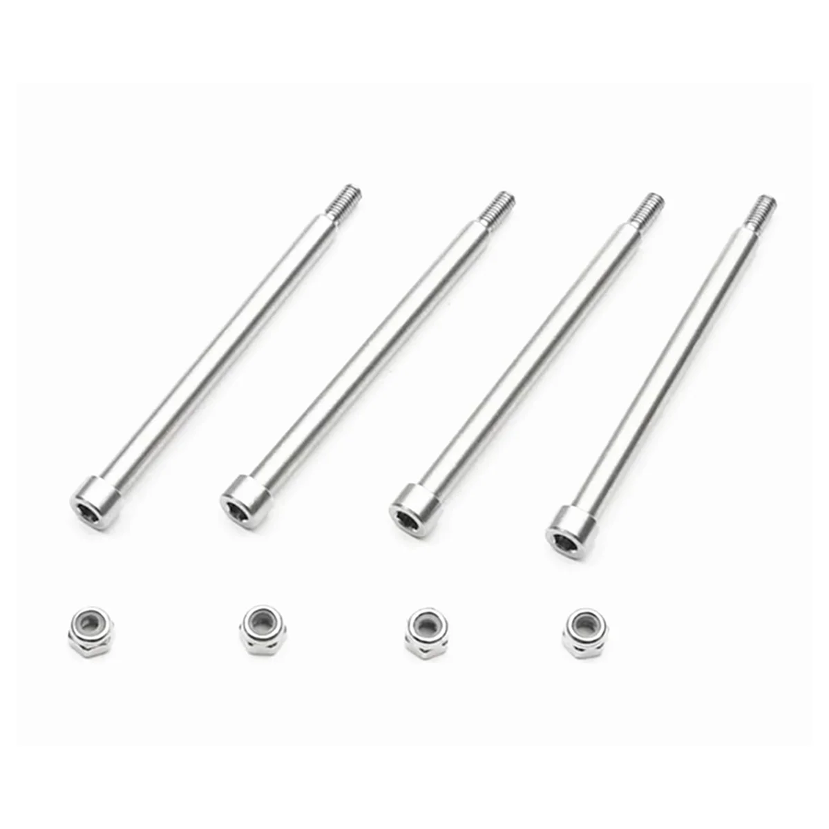 

BAAQ 4 шт. стальные 4x56 мм резьбовые штифты для шарниров A-образные штифты 70510 и гайка M3 для обновления 1/5 XMAXX RC автомобиля, часть