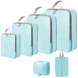 4/6Pcs Set Compression Bags Travel Organizer Suitcase Folding Packing Cubes Set Portable Luggage Clothes Shoes Tidy Storage Bags