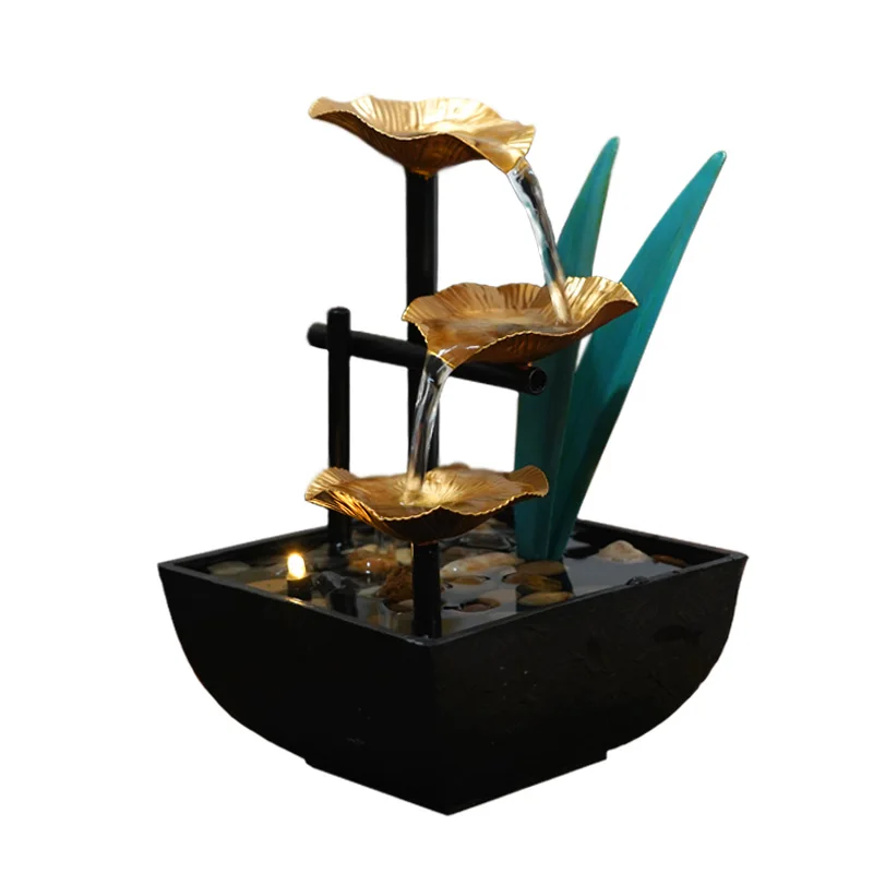 

Tabletop fountain Indoor lotus leaf relaxation fountain Tabletop waterfall decorative fountain