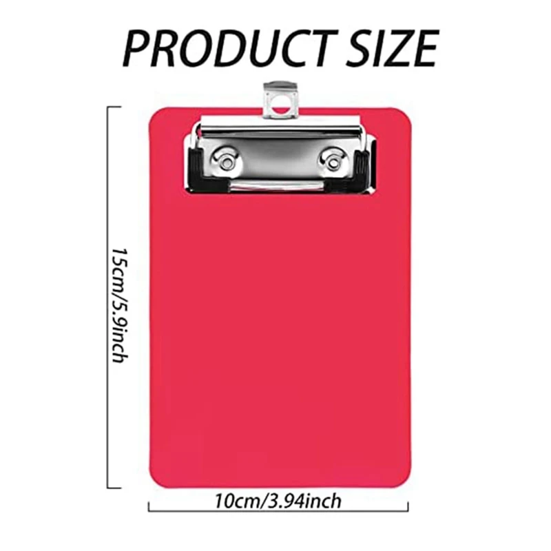 4Pcs Small Clipboards Clip Board Notepads Clipboard Memo Size Pocket Plastic Clipboard
