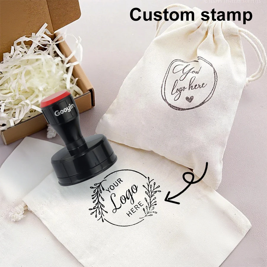 Black Custom Self Inking Stamp Round-Personalized Logo/Address Rubber Stamp for Business, Wedding, Packaging, Notary & Documents