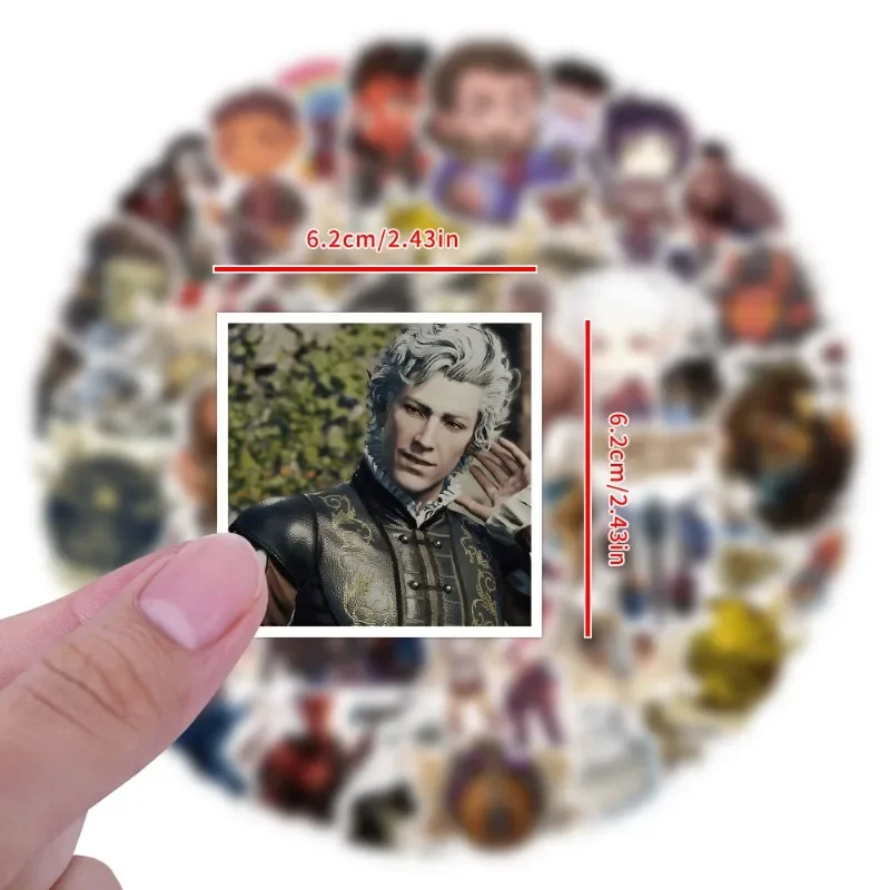 50 pçs jogo baldur's gate 3 bg3 dos desenhos animados graffiti adesivos decalques mala computador portátil guitarra decoração diy crianças clássicos brinquedo