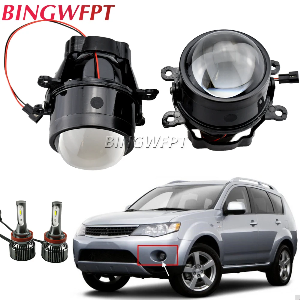 

2PCS Fog Lights Bixenon Lens H11 For Mitsubishi Outlander II CW_W Closed Off-Road Vehicle 2006-2012 For Triton ML MN 2006-2015