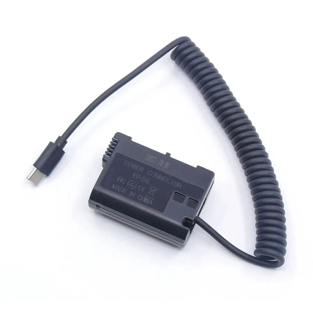 USB Type C to DC Coupler EP-5B EN EL15 Dummy Battery for Nikon 1V1 D7000 D7100 D7200 D500 D610 D750 D800 D800E D810A Z6 Camera