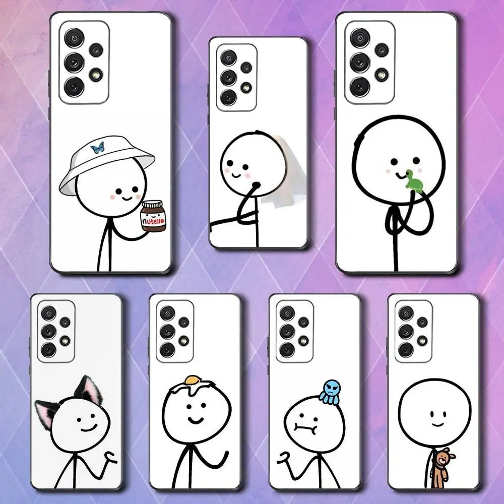 

Cartoon Match Man Cute Phone Case For Samsung S25,S24,S23,S22,S21,S20,S10,Ultra,Plus,Lite,FE,Soft Silicone Black Cover