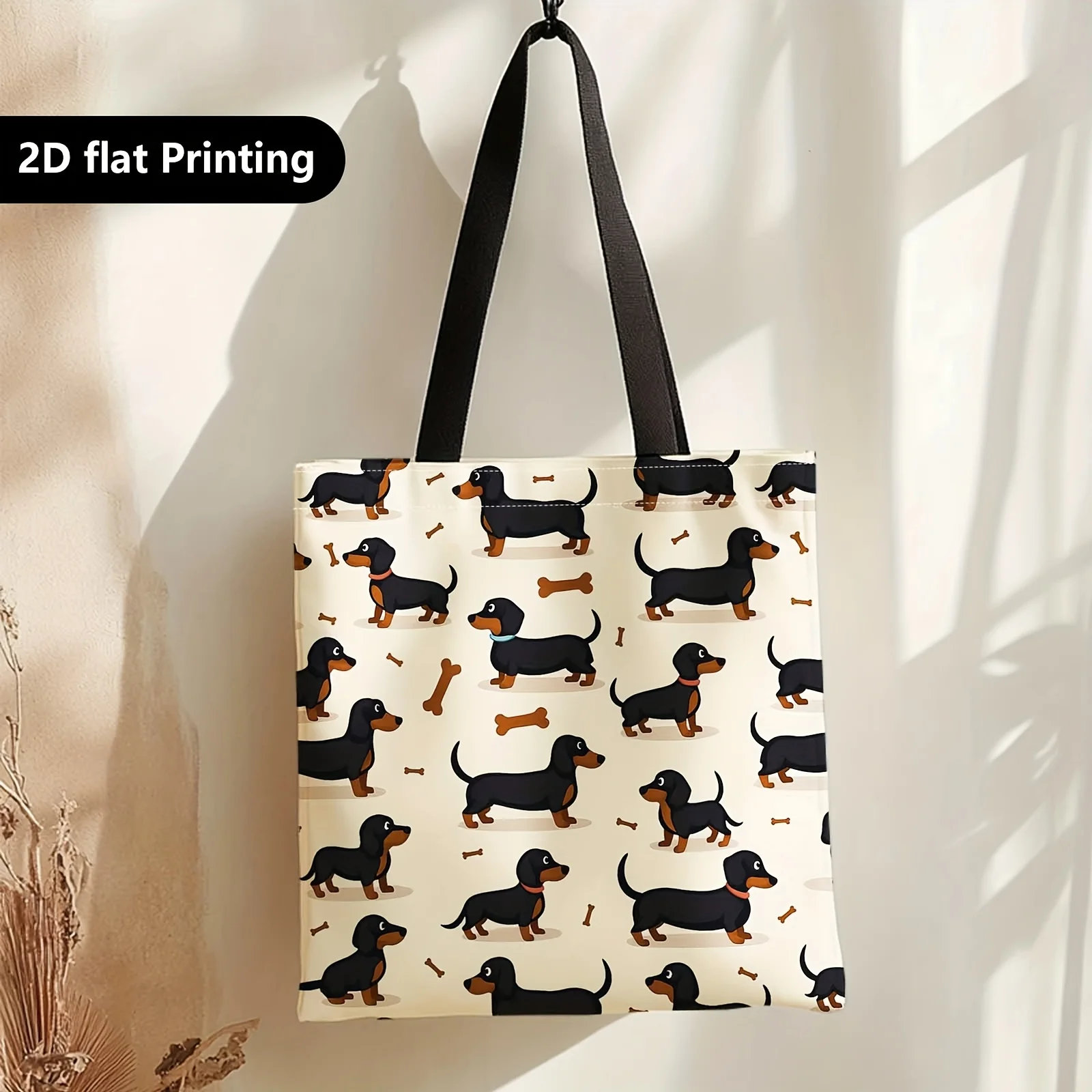 Spacious Tote Bag for Women Versatile for Work Dachshunds Pattern,Grocery Shopping and Casual Weekend Outings Shoulder Bag