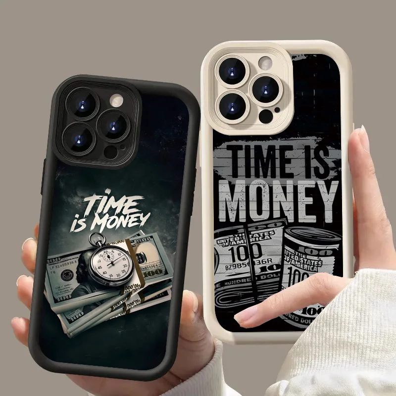 Phone Case For iPhone 17 16 15 14 12 11 13 Pro Max Time is Money Printed  Soft Cover For iPhone 17 Air 16E 7 8 Plus X XS Case - AliExpress 202192403