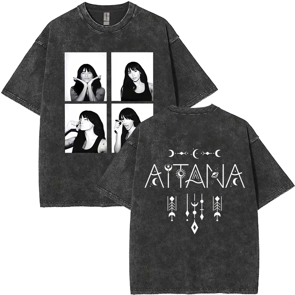 Washed Vintage Aitana Graphic T Shirt Fans Gift CUARTO AZUL World Tour 2026  T-shirt Men Women Fashion Casual Oversized T-shirts