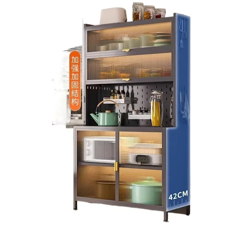 Kitchen shelves, side cabinets, lengthened 1200 floor-to-ceiling multi-layer microwave ovens, oven pots, heightened dust-proof