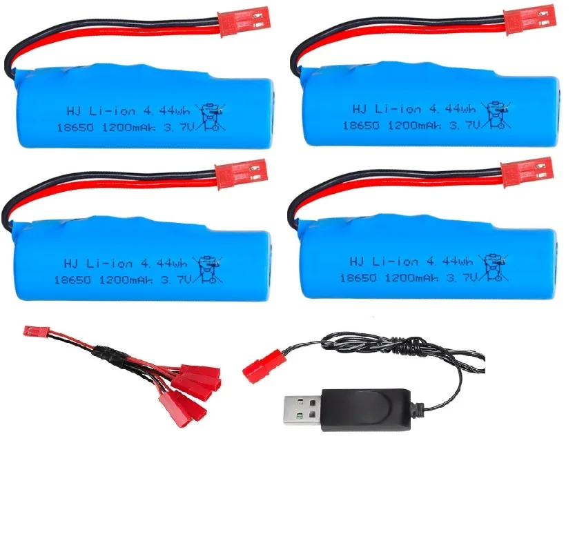 JST plug  3.7V 1200mAh Li-ion Battery 18650/USB For R/C Stunt Dump Car/4WD Twist- Desert Cars R/C Climbing cars boats Helicopter