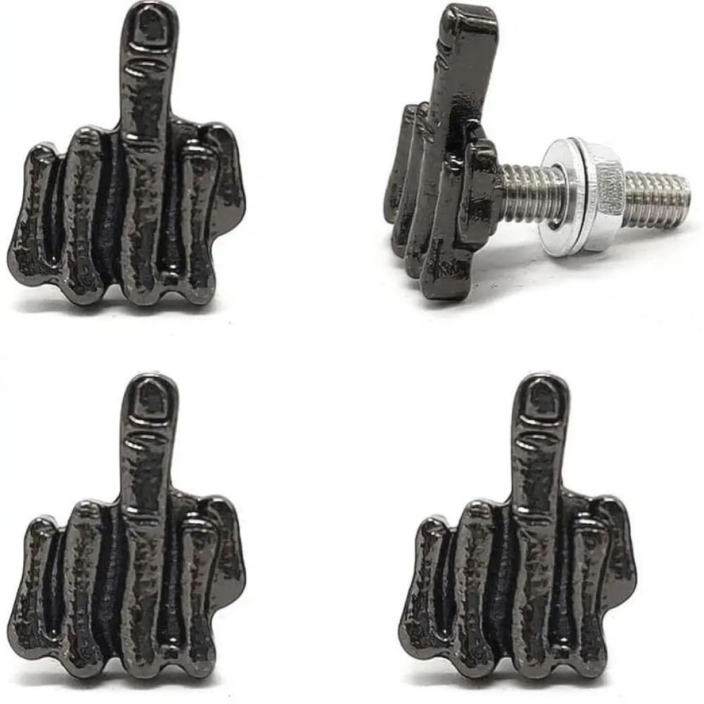 Decorative Middle Finger License Plate Screws Stainless Steel Funny Car Styling Fasteners Universal Exterior Accessories