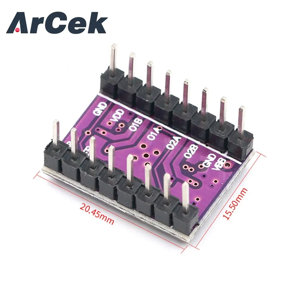 AT2100 Stepstick Stepper Motor Driver Module Instead TMC2100 TMC2208 with Heat Sink Super Silent for 3D Printing Motherboard