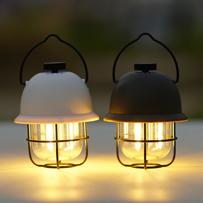Classic IP65 Waterproof LED Camping Lantern Triple Output 4000mAh Lithium Battery Dimmable Portable Outdoor Hiking Hanging ABS