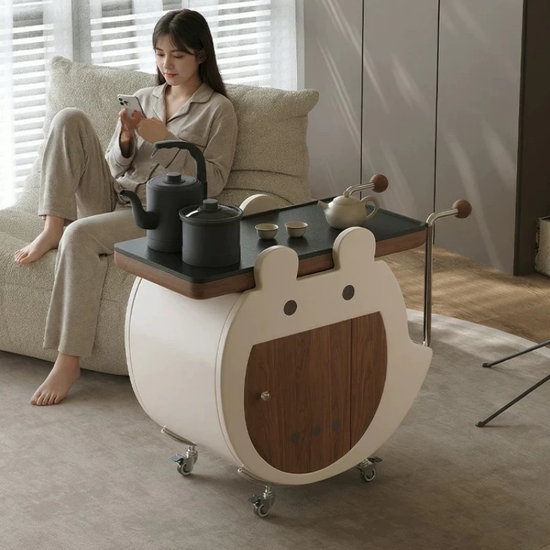 2026 new movable tea cart household small apartment simple cream wind sofa side balcony cart tea table