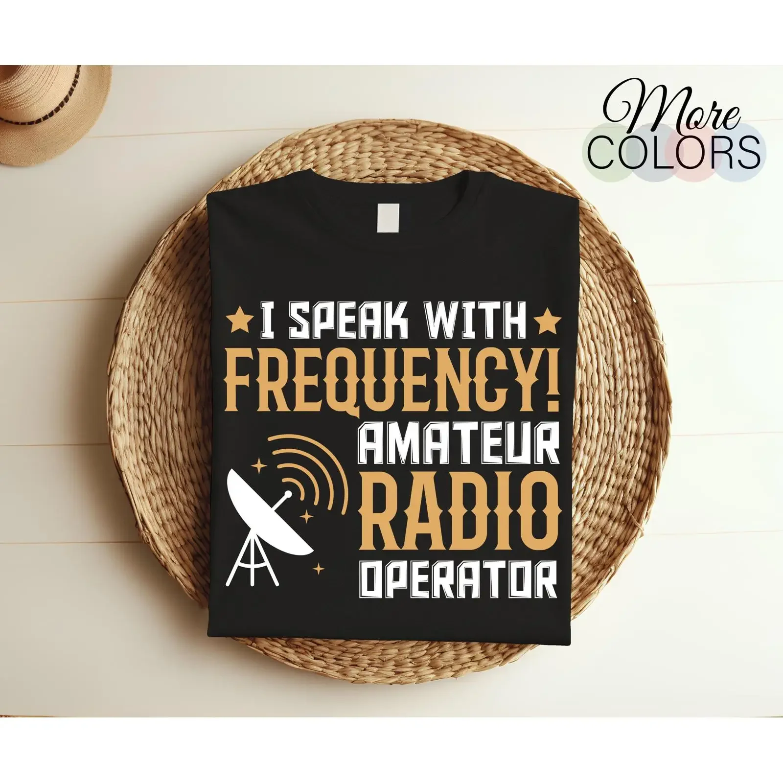 I Speak With Frequency Amateur Radio Operator T Shirt Vintage Ham for Dad Grandpa Retro Enthusiast vintage Washed Slightly