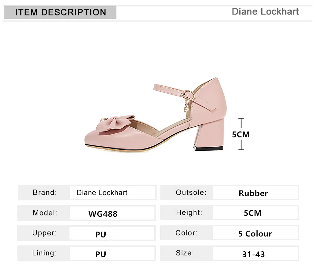 Summer Cute Sweet Bowtie Mary Jane Shoes High Heels Sandals Women Lolita Wedding Party Block Heel Shoes Woman 2023 White Pink