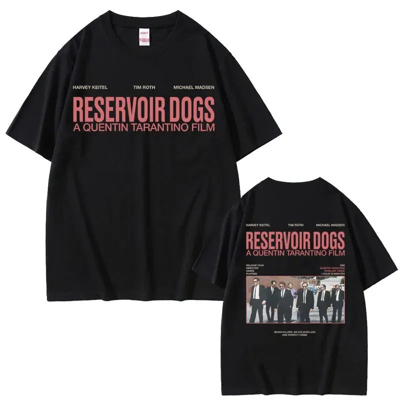 Hot Famous Director Quentin Tarantino Movie Reservoir Dogs Double Sided Print T-shirt Men Women Casual Vintage Oversized Tshirt