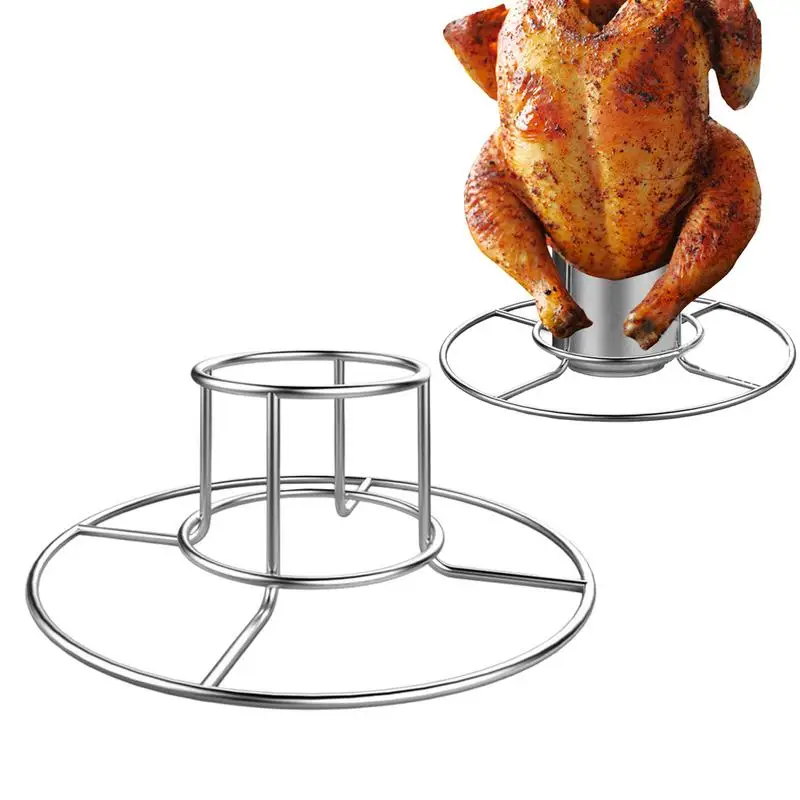 Beer Can Chicken Holder for Grill Stainless Steel Chicken BBQ Grill Rack Polished Roasting Stand Drunk Chicken Stand for Grillin