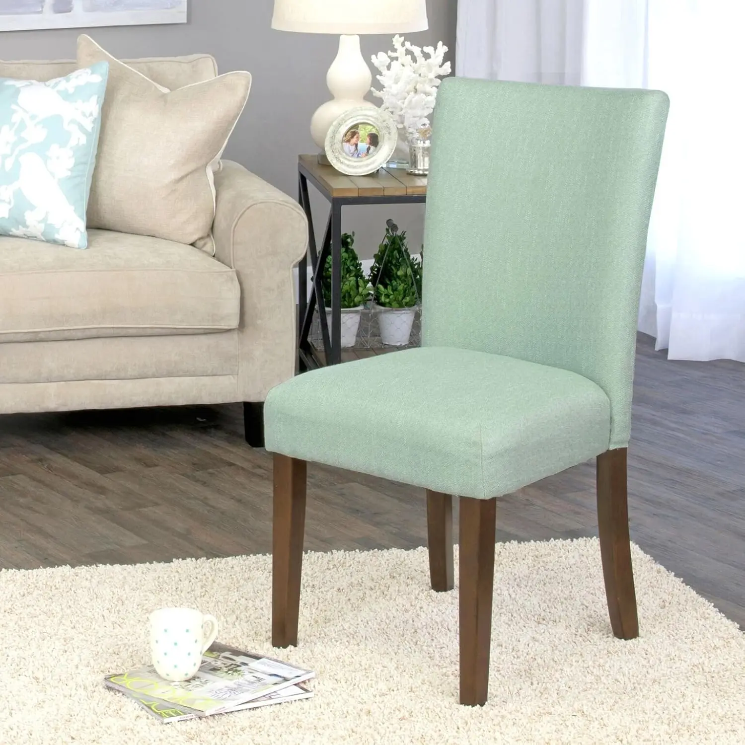 

Parsons Classic Upholstered Accent Dining Chair, Single Pack, Teal