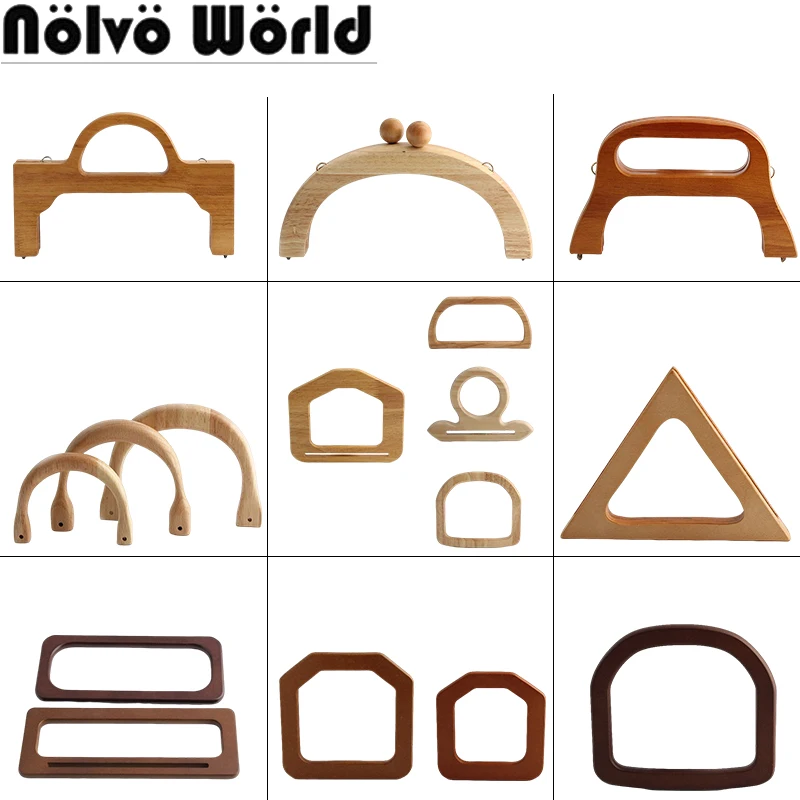 13-14-19.5-21CM Rectangular Wooden Bags Handles For Making Purse Handbag Shoulder Tote Straps Classic Handle Decor Accessories