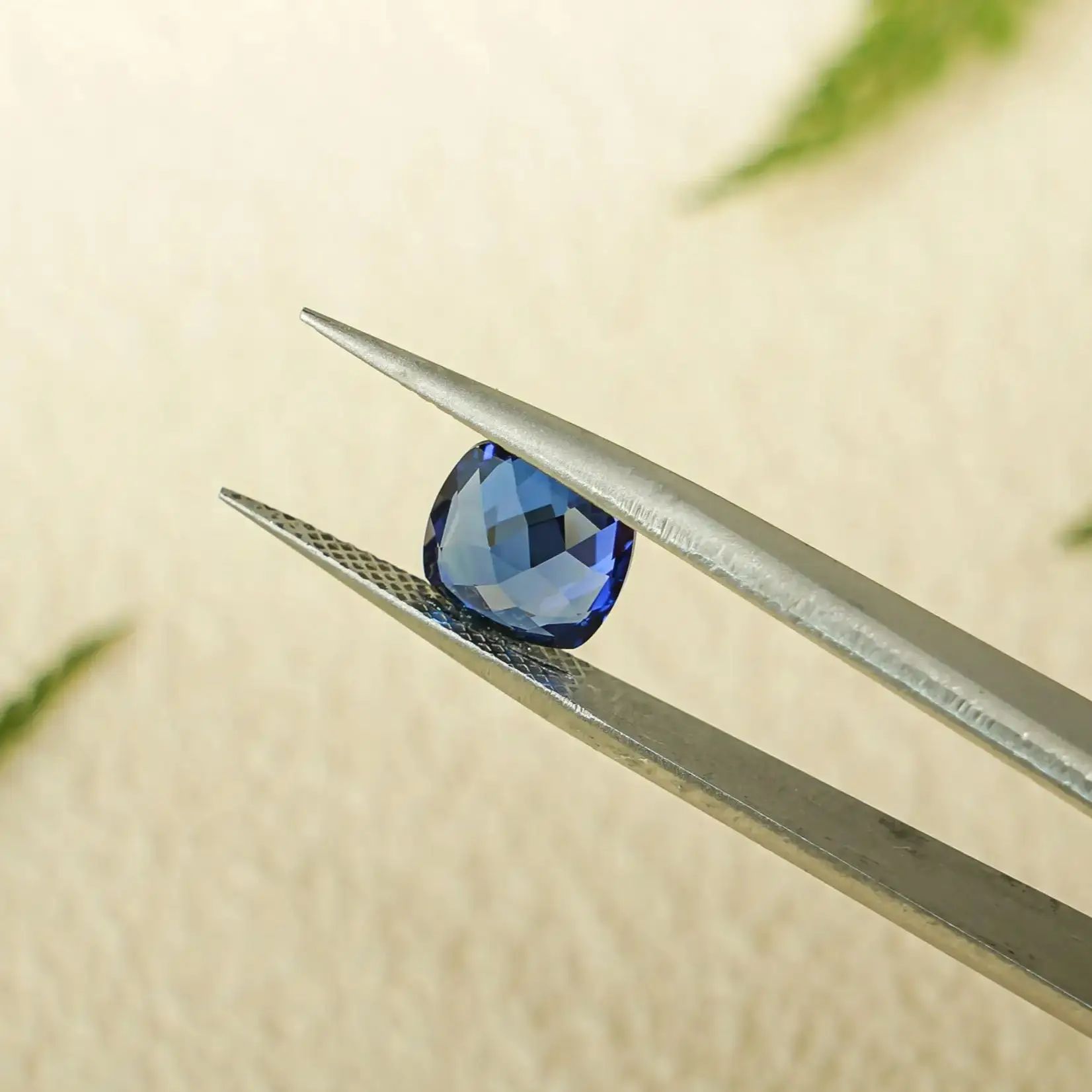 Lab-Created Pulled Czochralski Blue Sapphire Loose Gemstones Cushion Faceted Cut Wholesale Price For Jewelry Making 1Piece