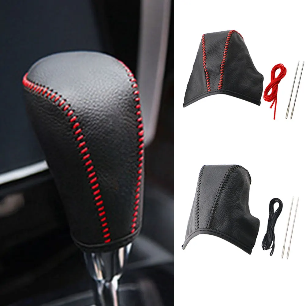 Car Gear Shift Knob Cover for Nissasn X-Trail Xtrail T32 Qashqai J11 Dualis 2 J10 AT Gear Collars Leather Interior Accessories