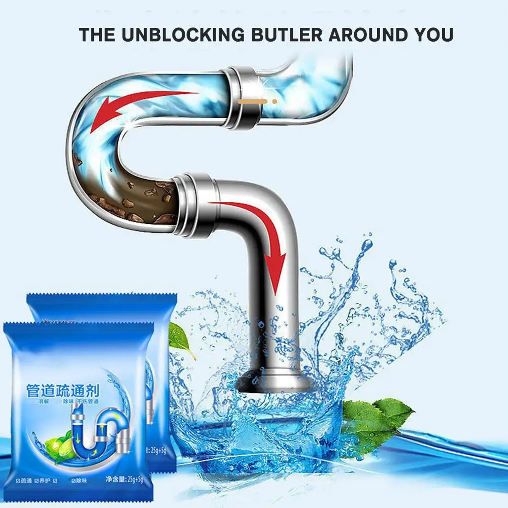 3pcs Strong Pipeline Dredging Agent Sewer Kitchen Pipe Fast Cleaning Dredge Deodorant Powder