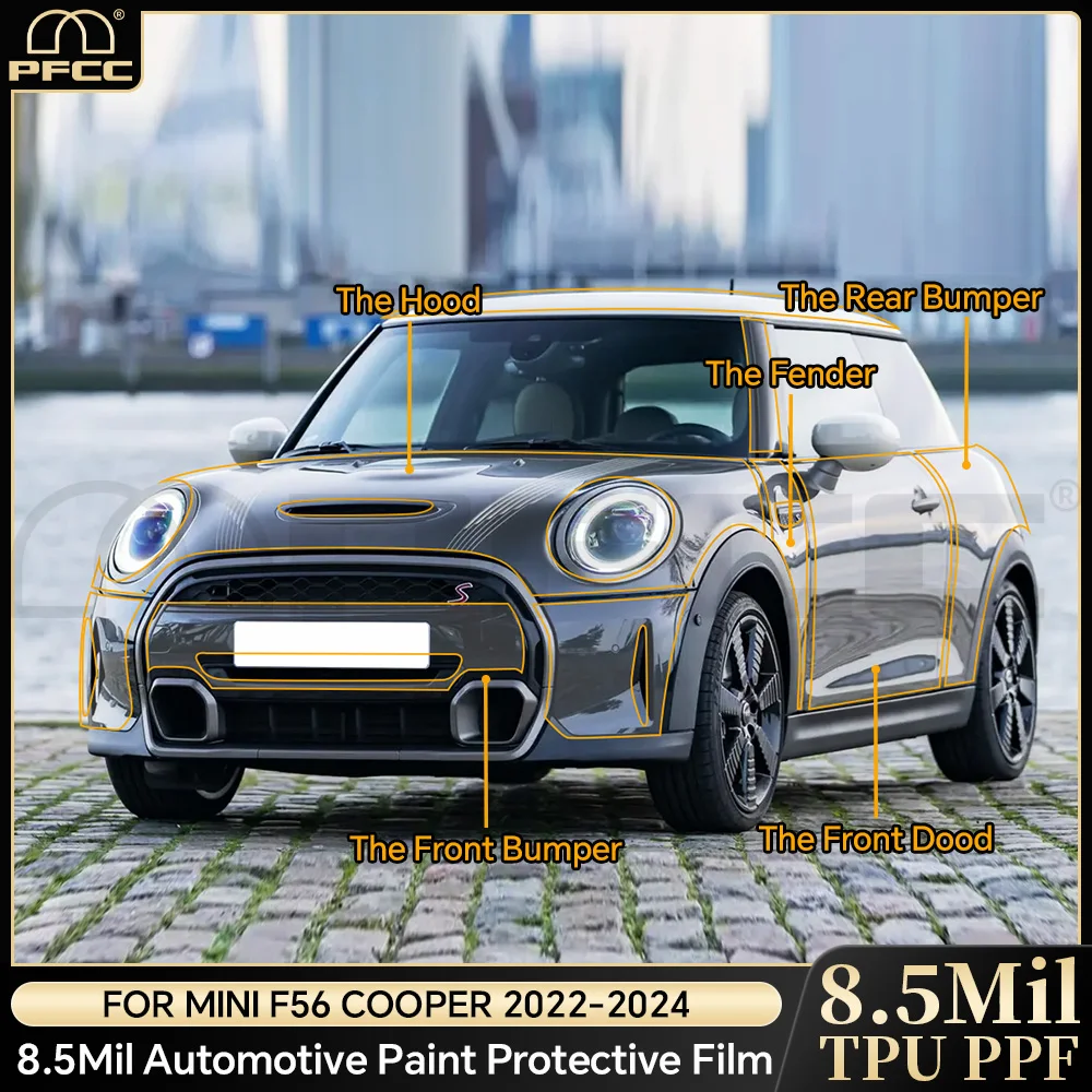 

PPF Paint Protection Film for Mini F56 Cooper S 2-doors 2022 2023 2024 Clear Kit 8.5mil Body Sticker Pre Cut PPF TPU Pre Cut
