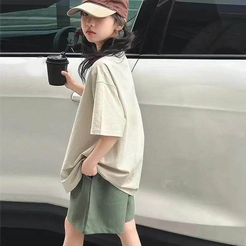 

Summer Teenage Girls Clothes Set Children Lemon Fruit Printed T-shirts and Shorts 2pcs Suit Kid Top Bottom Outfits Tracksuits