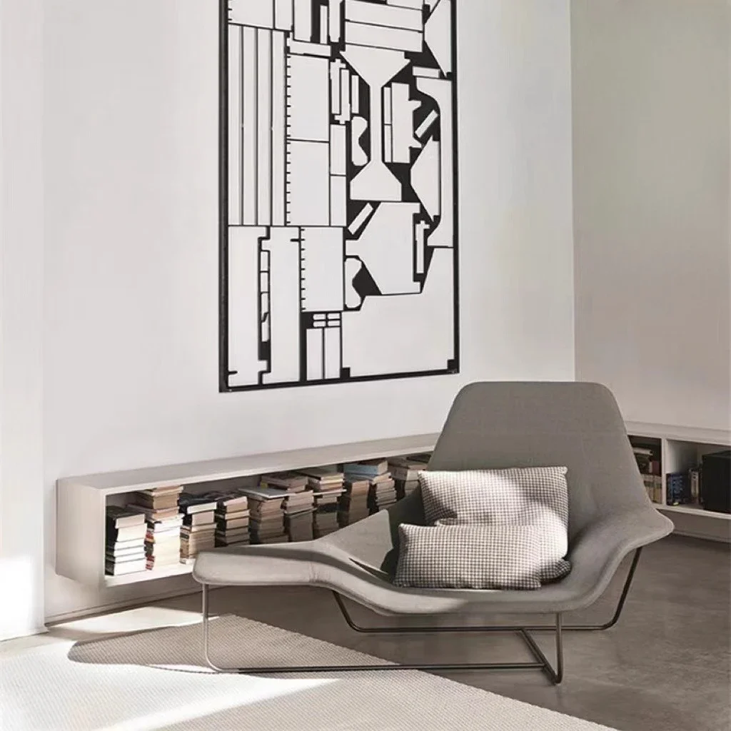 

Простая спинка, кожаный диван нестандартной формы, для гостиной, модный шезлонг