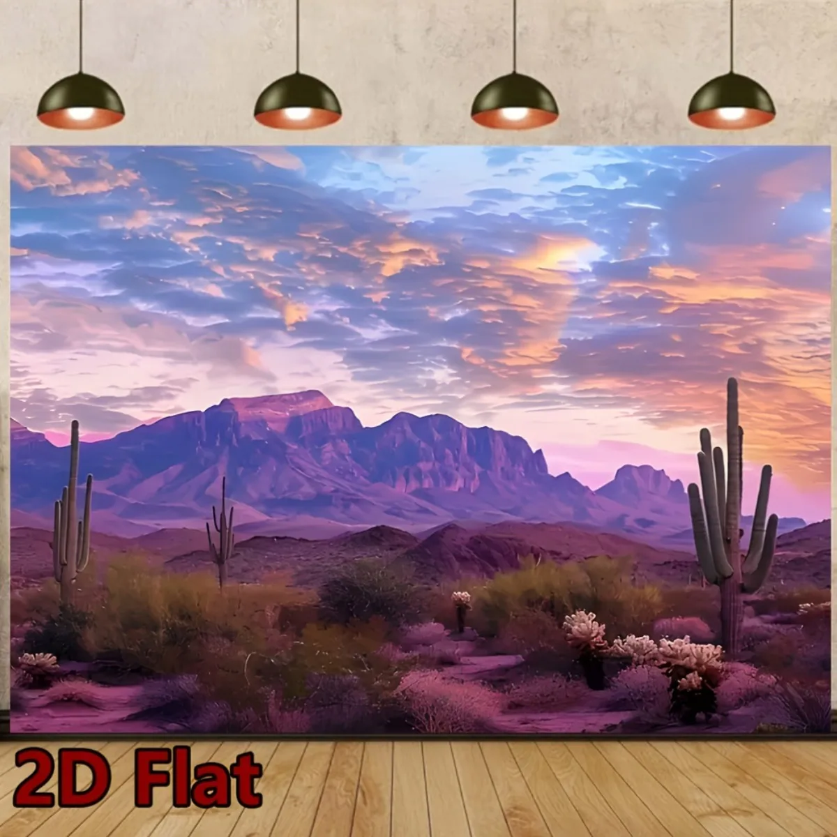 Arizona Desert Sunset Tapestry Polyester Wall Hanging Boho Cactus Mountain Decor Living Room 180x320cm71x126in