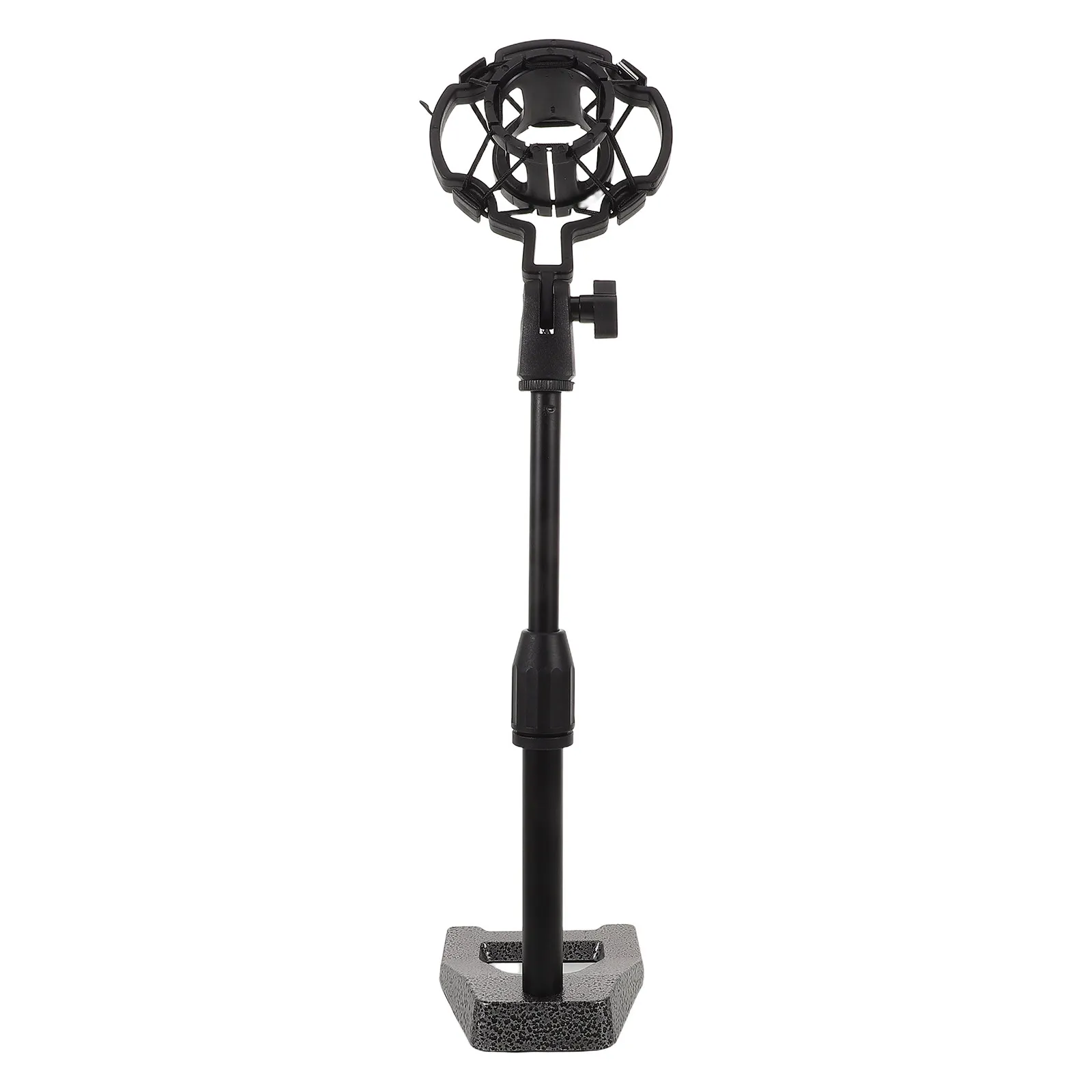

Desktop Microphone Stand Adjustable Height Telescoping Metal Mic Holder with Weighted Base Shock Mount for Podcasting Streaming
