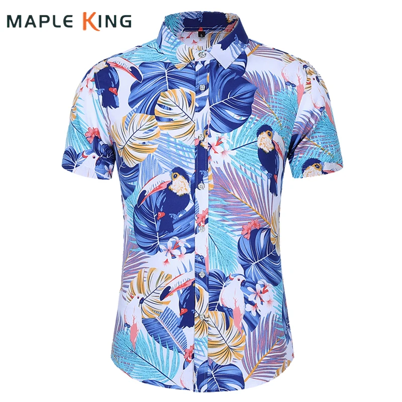 

Summer Shirts for Men 2024 Camisa Masculina Vintage Hawaiana Hombre Floral Print Short Sleeve Button Up Shirt Mens Blusas Tops