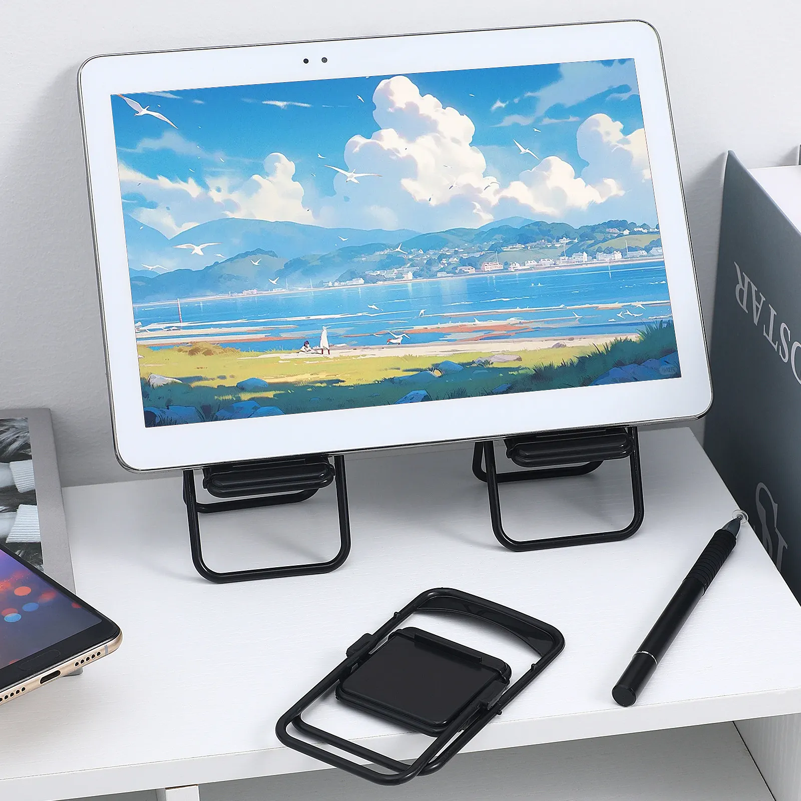 

12Pcs Mini Folding Chair Desk Stand for Smartphones Mini House Decoration Landscape Ornament Photo Prop Tiny Furniture Micro