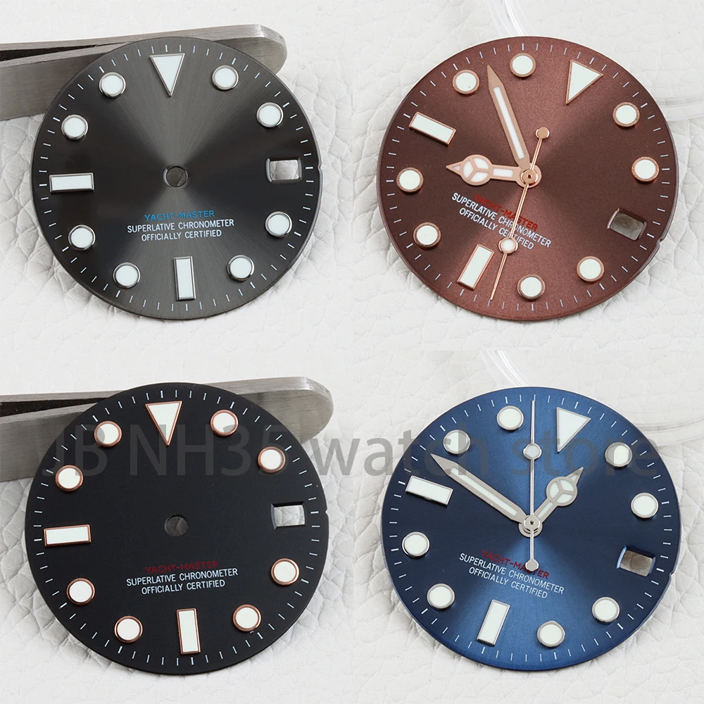 

Blue Luminous NH35 Watch Dial 28.5mm Dial Hands for Yacht-Master NH35 NH36 Automatic Movement Watch Modification Accessories