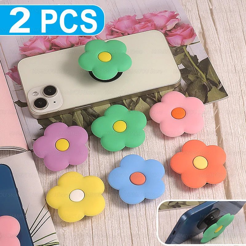 Flowers Retractable Folding Mobile Phone Grip Holder Support for IPhone 16 Samsung XIAOMI Finger Ring Griptok Expanding Bracket