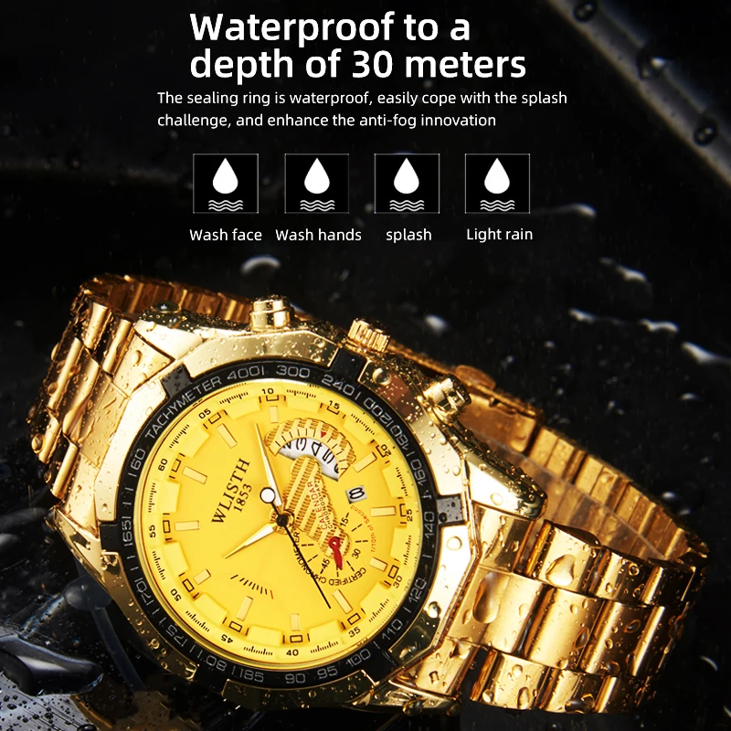 Foreign Trade Large Dial Quartz Watch Calendar Steel Belt Men\'s Watch Fashion Casual Cross-Border