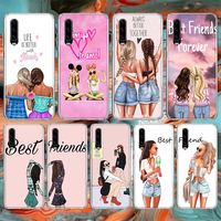 Girls Best Friends Forever BFF Soft Phone Case For Huawei P30 P40 P20 P50 P10 Lite Mate 40 30 20 10 Pro Pattern Customized Cover