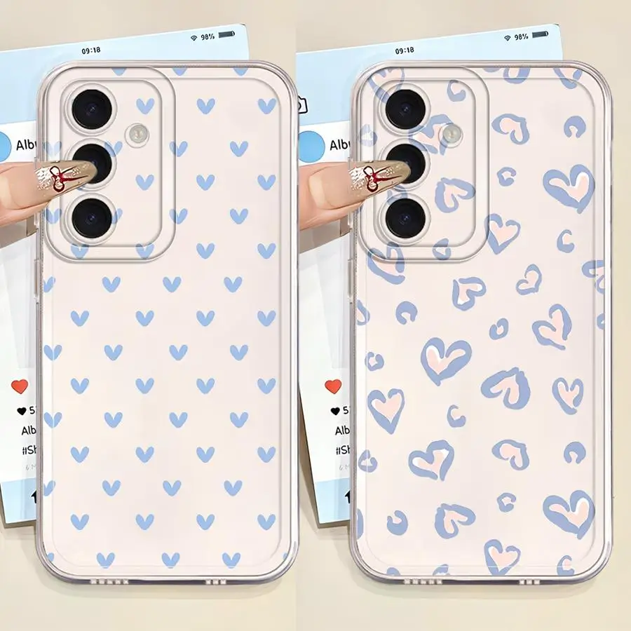 Phone Cover Case for Samsung Galaxy A34 A35 A36 A13 A56 A50 A54 A15 A14 A16 A33 A52 A25 A51 A26 A24 A52 A31 A55 A23 Light Blue