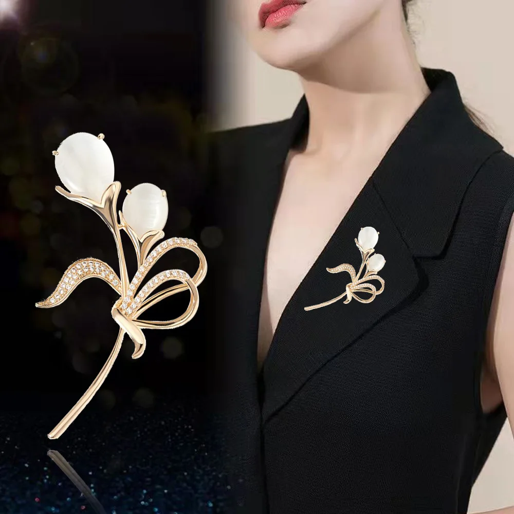 women tulip brooch 2023 new trendy clothing accessories pins