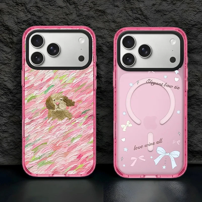 

Love Wins All Pink Border Magnetic Phone Case Cover for IPhone 13 14 15 16 17 Pro Max Case for IPhone Air