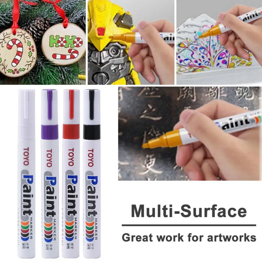 타이어 마크 페인트 펜, 방수 채우기 페인트 펜, 금속 영구 페인트 마커, 그래피티 터치 업 차량 액세서리, 2 개