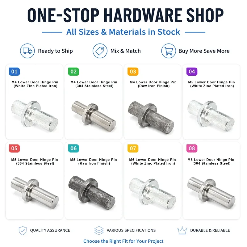 Cabinet Door Pivot Central Shaft Hinges Heavy Duty Hinges M4 M5 M6 for Wood Doors 360 Degree Shaft Stainless Steel Pivot Hinge