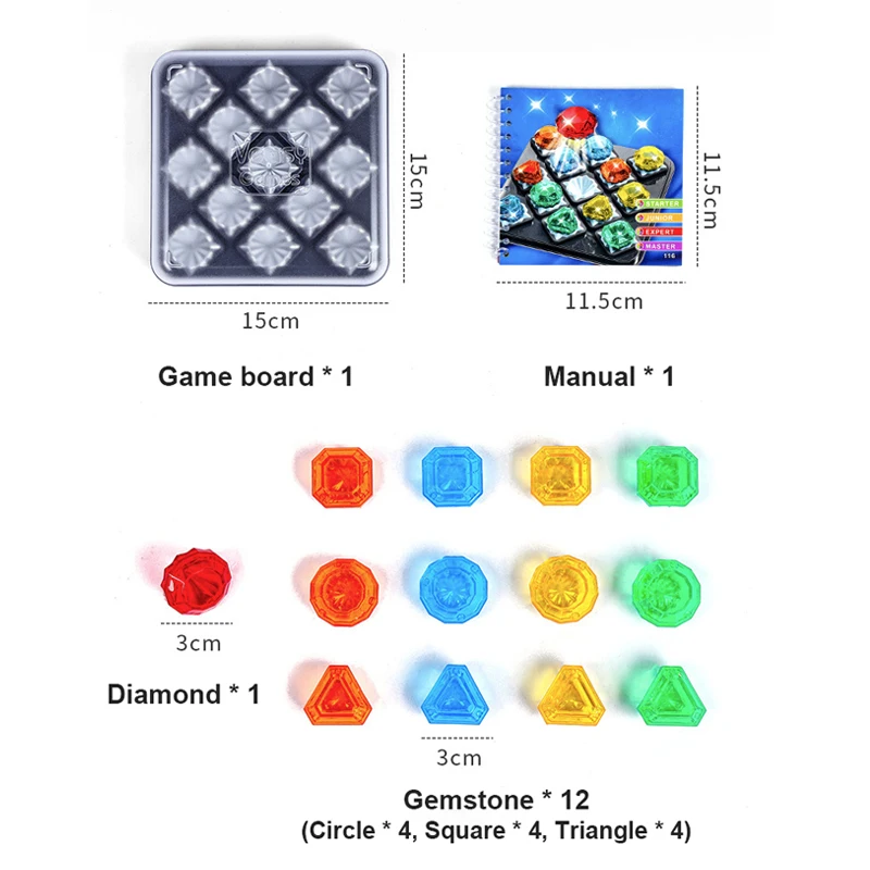 Juguetes Educativos de aprendizaje para niños, juegos de Sudoku de exploración de diamantes, 80 desafíos, juego de mesa de rompecabezas, juego de