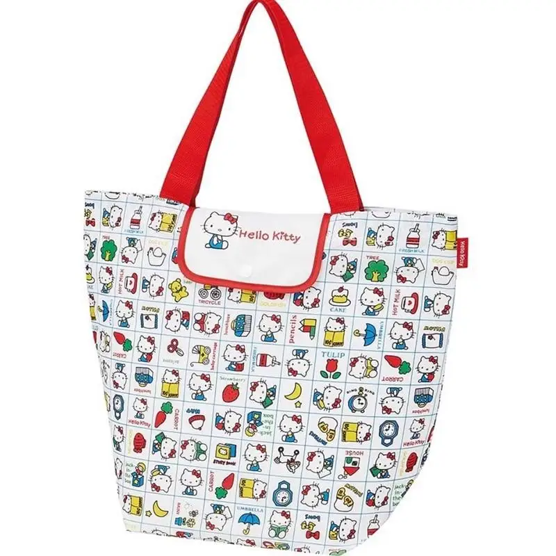 Sanrio Kawaii Cute hellobykitty doraemon Storage Bag Handbag borsa per la spesa leggera pieghevole regalo di compleanno di grande capacità per