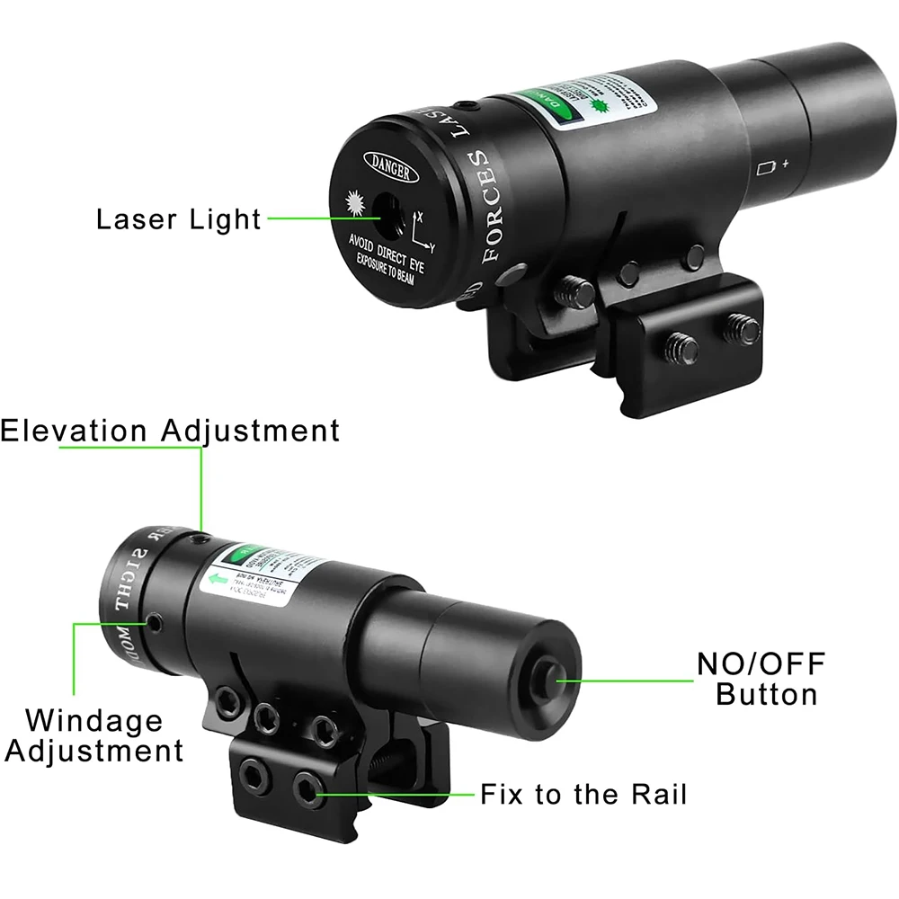 Tactical Green/Red Dot Laser Sight Scope Gun Rifle Weaver Adjustable 20mm/11mm Picatinny Rails Mount Rail For Airsoft Hunting