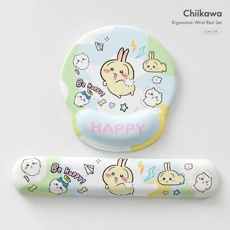 Cute Chiikawa Ergonomic Mouse Pad Wrist Rest Soft Anti Slip Hand Rest Keyboard Wrist Pad For Office Laptop Computer Work Study - view 2